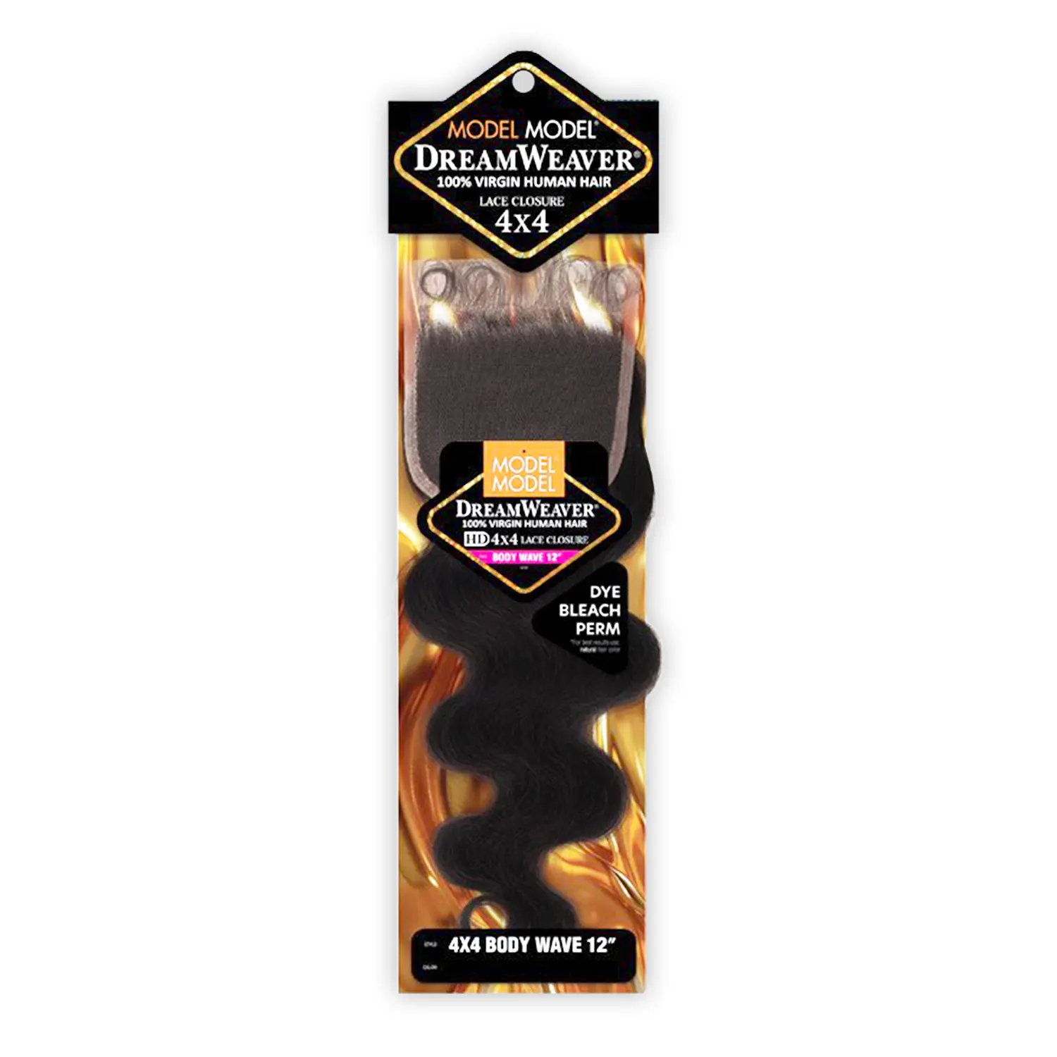 Dreamweavers Dream Weaver Hair Bundle with 4x4 Fine HD Lace Closure, 12" Body Wave Premium Virgin Remy Human Hair, Dye and Perm Safe, Bleach, Loose Wave, Hair Bundles