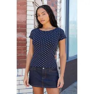 John Galt Women's Polka Dot Ginny Off-The-Shoulder Top