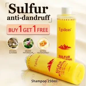 Buy 1 Get 1 Free! Tgideas All-in-One Sulfur Shampoo 250ml - Refresh Scalp, Gentle Formula, Organic Ingredients, Reduce Flakiness, Deep Cleansing for Men & Women Cleanser Scent