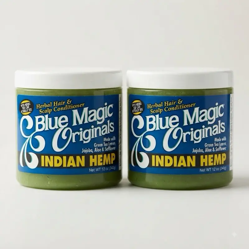 Hair Pomade - Blue Magic Indian Hemp Conditioner growth oil for Haircare & Hair Styling 12oz pack of 2