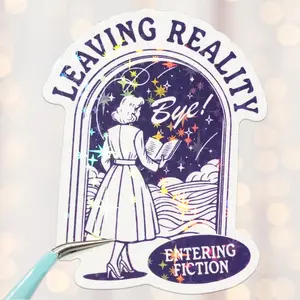 Romance Book Sticker, 150pcs/set Holographic Bookish Sticker, Reading Booktok Glitter Vinyl Decals for Laptop Ebook Readers Journal Scrapbook, Sticker Packs