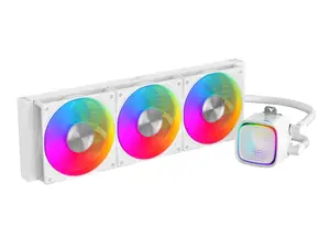SAMA L50 360mm Liquid CPU Cooler AIO Cooler with ARGB Infinity Mirror Effect 3x120mm ARGB Light Sync with Motherboard PWM 28mm Fans Low-Noise for AMD:AM4 AM5/Intel LGA 1700/1150/1151/1200/1851 Thermal Grease/White