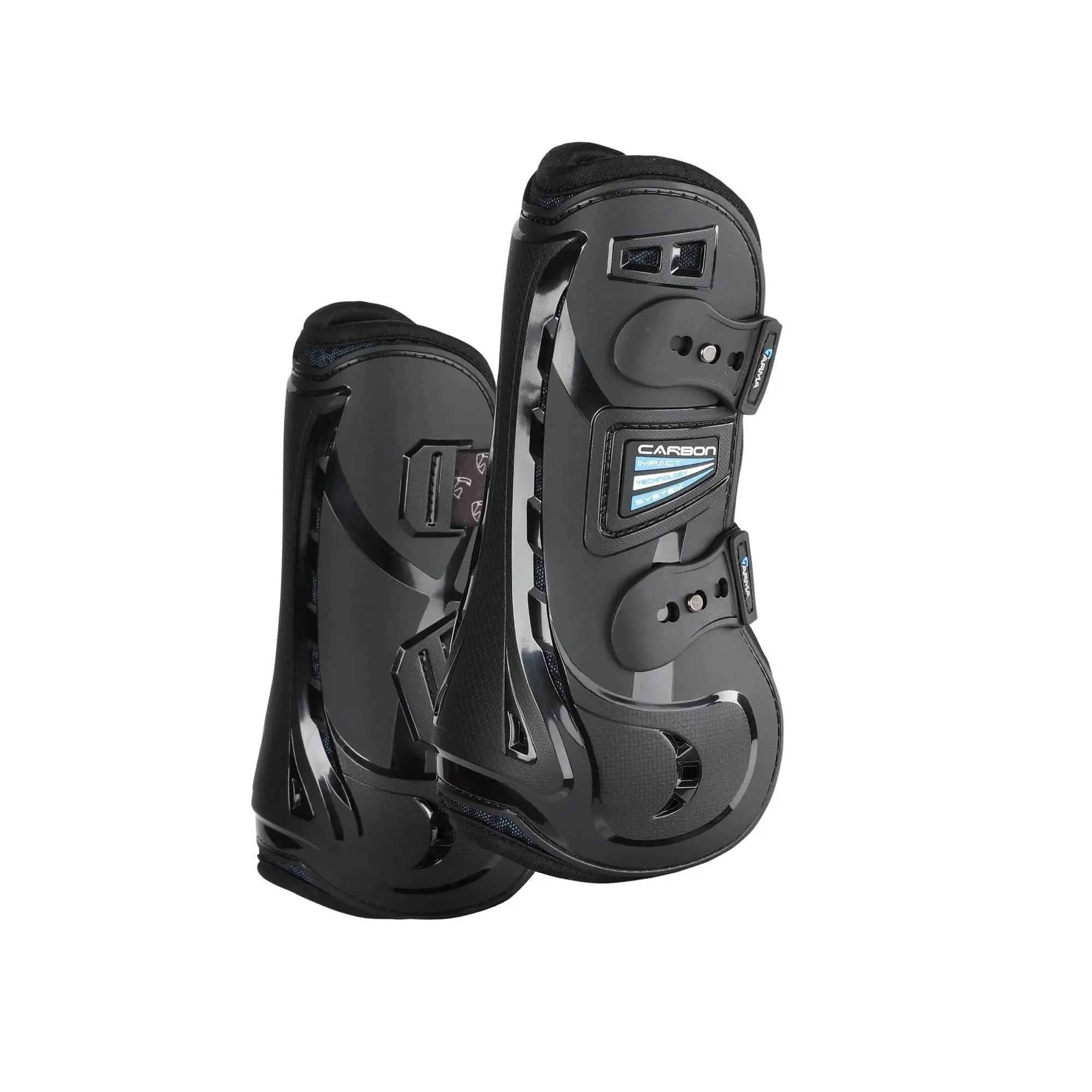 Shires ARMA Carbon Tendon Boots - High Performance Shock Absorbing Horse Leg Protection Black / Cob
