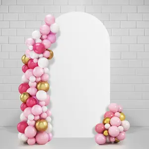 6.6FT Arch Backdrop Cover, Stretchy Balloon Arch Cover, Decorative Wedding Arch Cover, White Backdrop Cover for Party, Ceremony,  Shower