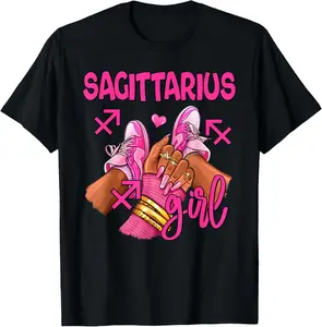 100%cotton Sagittarius Girl Birthday Queen Women Sneakers Zodiac Sign T-Shirt Top Vintage Womenswear Everyday