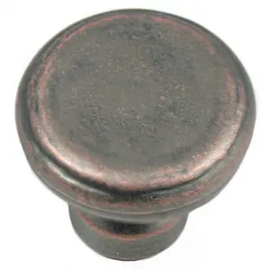 212 MAIN Large Mushroom-Type Door Knob - Riverstone Finish, Antique Copper Color, Mushroom Cap Doorknobs, Door Hardware Accessory
