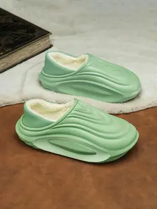 Men's Waterproof Cotton Slippers with Thick Sole, Anti-Slip Home Warm Fleece Lined Outdoor Wear, Fall Winter New Style Footwear