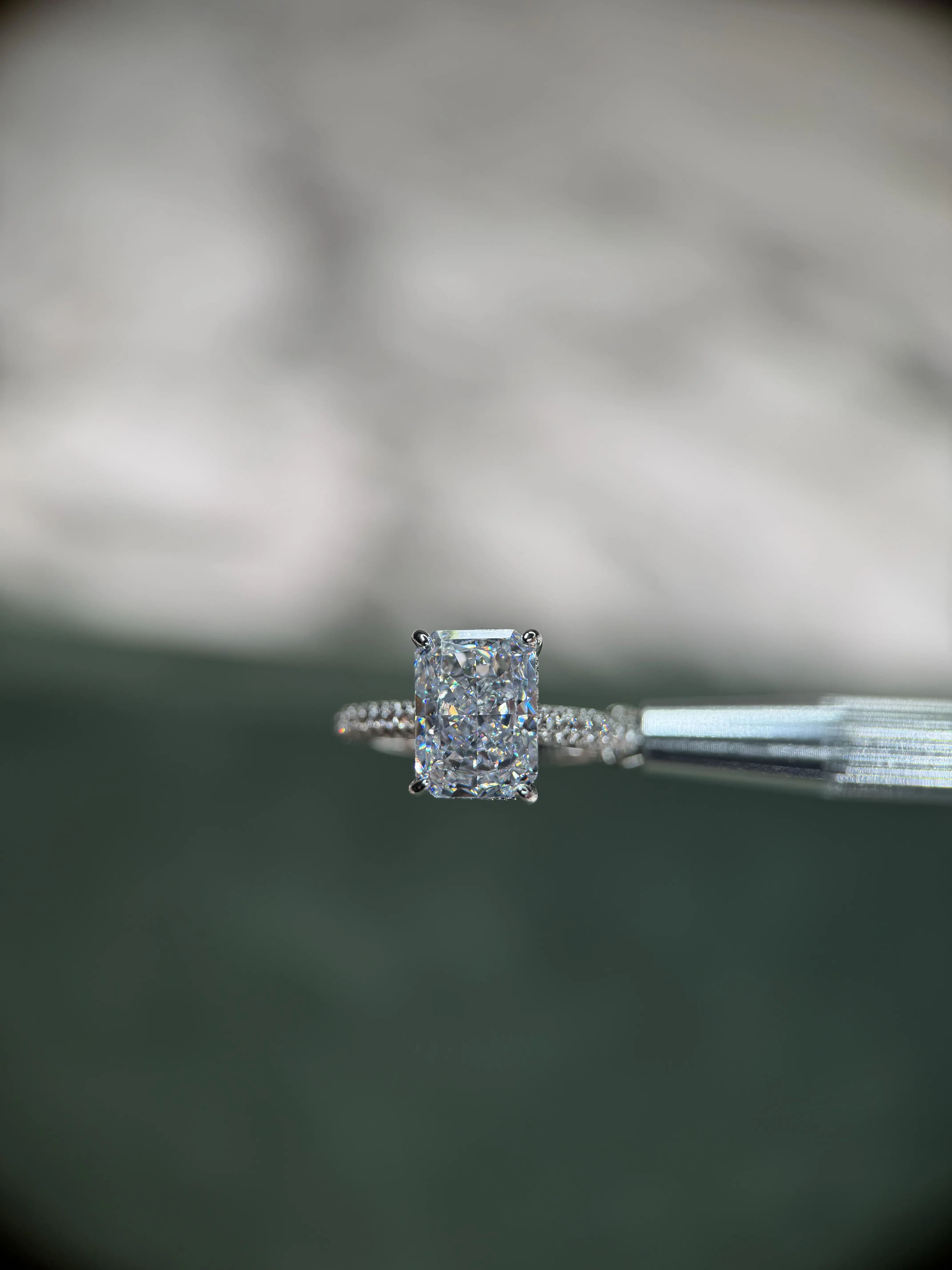 Style 3 Simulated Radiant Diamond Ring 2.5 ct