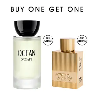 [ BOGO ] OCEAN | Fresh Aquatic Citrus | Extrait De Parfum 50ml | Marine,Bergamot,Neroli & Cedarwood | Office,Gym &Daily Wear Long Lasting Men's Cologne Spray outdoorfun