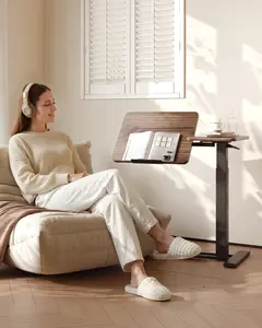 FLEXISPOT H7 Flex Height Adjustable C-Shaped End Table with Split Tilting Top, Mobile Side Table for Sofa & Bedside, Space-Saving Slide Under Furniture, Rolling Laptop Desk with Hidden Wheels for Small Spaces, WFH Essentials, Versatile Home Gift