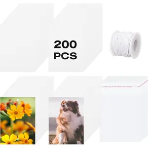 200 Pcs Sublimation Air Fresheners Blanks, Custom Photo Car Air Freshener, Sublimation Blanks Bulk DIY Hanging Sheets Felt With 200 PCS Bags and 19.7in Rope for Car Home Hanging Decor