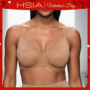 HSIA Auri Seamless Lace Support Bra Full Coverage Comfort Fit