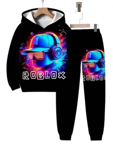 Casual Street Graphic Print Set, Boys & Girls 3D Stereo Printed Hoodie, School Daily Sweatpants Two-Piece, Spring & Fall Long Sleeve