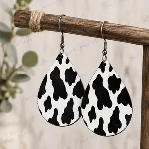 Black and white Cowprint earrings