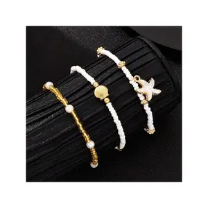 3Pcs Bohemian Shell Anklet Set Adjustable Alloy Foot Chain For Women Hypoallergenic Minimalist Beach Jewelry Vacation Gift For Her