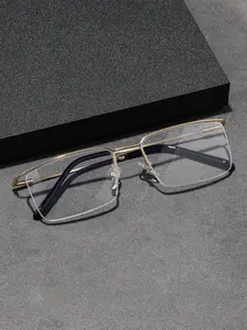 Simple Anti-blue Light Semi-rimless Metal High Quality Eyeglasses for Everyday Use, Basic Frame Minimalist, High-End Business Style, Fashion Lightweight Durable Glasses, Trendy Casual Glasses