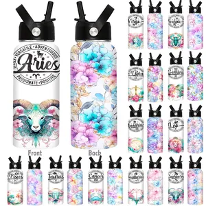 Constellation Pattern Capricorn Stainless Steel Thermos Bottle, 1 Count Leak-proof Vacuum Flask, Outdoor Travel Fitness Water Bottle for Birthdays, Holidays, Drinkware