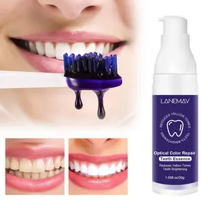 Purple whitening toothpaste, Gentle, deeply cleans, protects gums, eliminates bad breath and yellow teeth, made with natural ingredients, gently cares for gums, and boosts confidence and your smile.