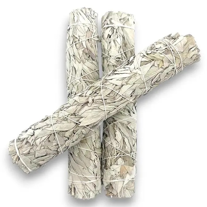 (Pack of 3)- 4 Inch Long Premium California White Sage Incense. Home & Office Cleansing Incense,Fragrance,Meditation,Smudging Rituals. 3 Sticks