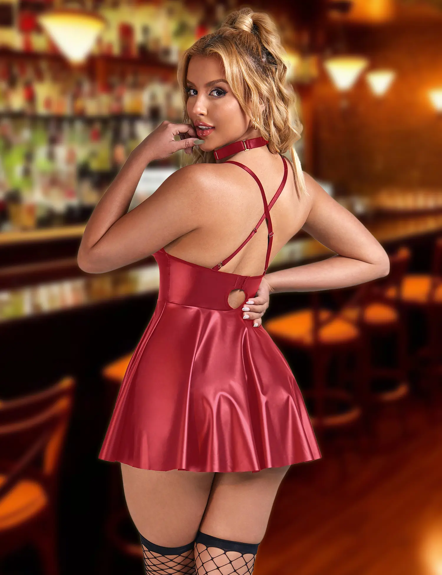 white christmas dresses Womens Club Dresses Night Out Sexy Backless Bodycon Mini Dress –  VacationGrabs main image 1