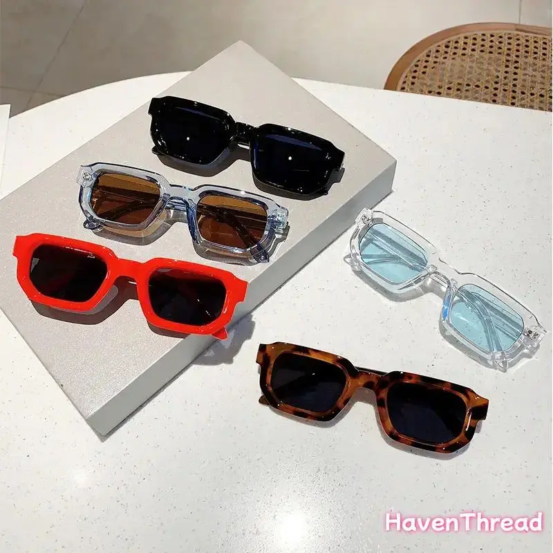 Men's 5pcs Full Rim Vintage Rectangle Statement Frame Glasses - UV400 Protection Lenses, Retro Sporty Chic Luxury Design, Male Race Cycling Eyewear for Sports & Outdoor Activities, Uv400 Lens