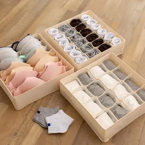 Underwear Organizer, 1 Count Collapsible Lightweight Bra & Panty Storage Box with Compartments, Sock Organizer, Home Organizer for Bedroom Closet, Lingerie