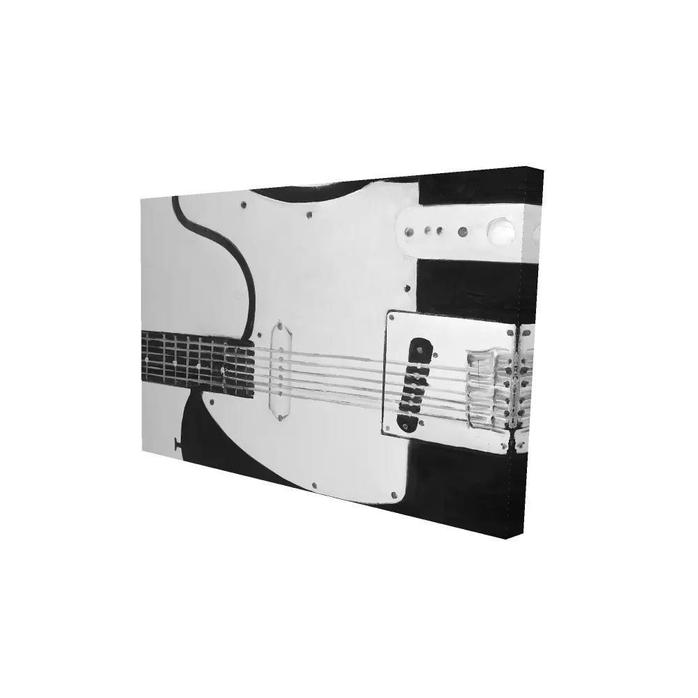 360 Stand Black Rock Guitar Artwork Wall Print - 24x36 in., Bold Guitar Shape, Music-Themed Wall Arts, Artistic Home Decor for Room Decoration, Hangable, Indoors, Home Supplies, Eclectic, Music Theme, Bedroom