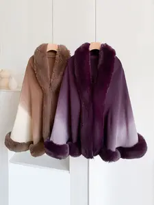 Women's Fashion Elegant Gradient Shawl, Soft Comfortable All-Seasons Scarf, Vintage Versatile Accessory for Daily Use, Casual Stylish Wrap, Trendy Solid Shawl