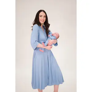 Lila Labor & Postpartum Gown in Periwinkle Blue