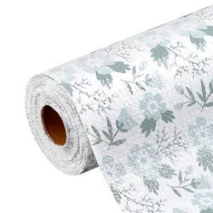 VEVOR Drawer and Shelf Liner for Kitchen Cabinet,  , Non-Adhesive Non-Slip Thick Refrigerator Liners, Waterproof Shelf Paper, Cupboard Bathroom Drawer Mats, PVC Fridge Lining for Shelves, Floral, 23 FT