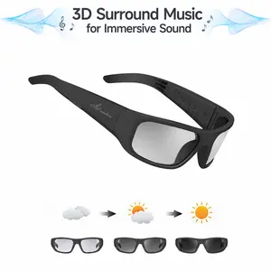 OhO Sunshine Pulse Wearable Wireless Smart Glasses, Tech Gadgets with Open-Ear Bluetooth Speakers for Casual Everyday Life & Outdoor Sports, Modern Smart Glasses