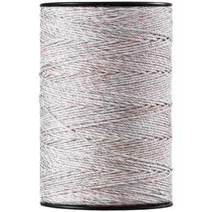 VEVOR Electric Fence Wire, 656Ft 200M Portable Polywire, 1/4 Diameter 6 Stainless Steel Strands for Reliable Conductivity and UV, Rust Resistance, Fencing Rope Line for Horse, Cattle, Livestock