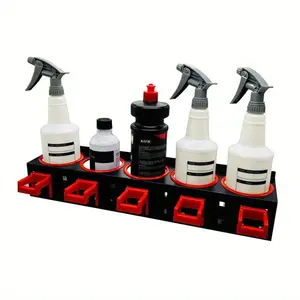 5 Spray Bottle Storage Rack Wall-mounted Rail Detailing Tool Organizer