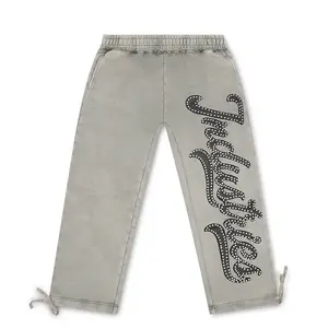 "STUDDED" SWEATPANTS - CHARCOAL GREY