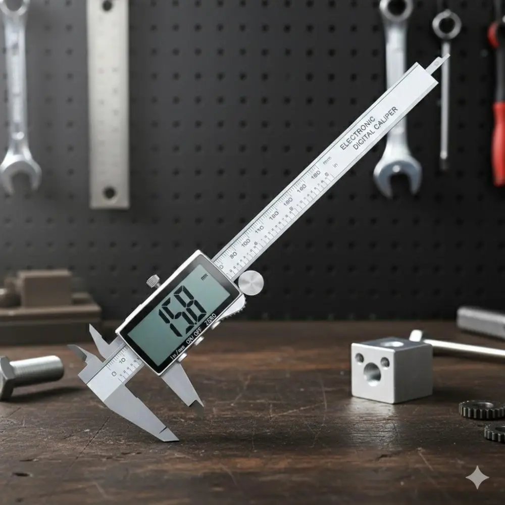 High Precision Digital Caliper 0-150mm with LCD Screen, Lightweight & Durable ABS Plastic Tool - Measures Inside, Outside, Depth, Auto-Calibration, Unit Conversion, Essential for DIY & Workshops