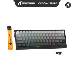 ATTACK SHARK X68 PRO HE Wireless Rapid Trigger Gaming Keyboard with Adjustable Actuation,8K Polling Rate,Hall Effect Magnetic Switch,Hot-Swap,RGB Backlit,BT/2.4GHz/Wired,for FPS Games