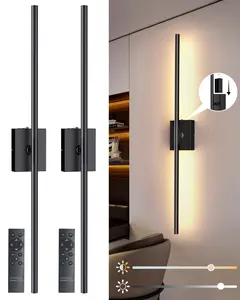 Avatar Controls Battery Operated Sconce Set of 2, 360°Rotate Easy-Charge Detachable Battery Box,3000K-6500K LED Dimmable Wireless Wall Light with Remote, Timer,Wall Lamps for Bedroom,Hallway