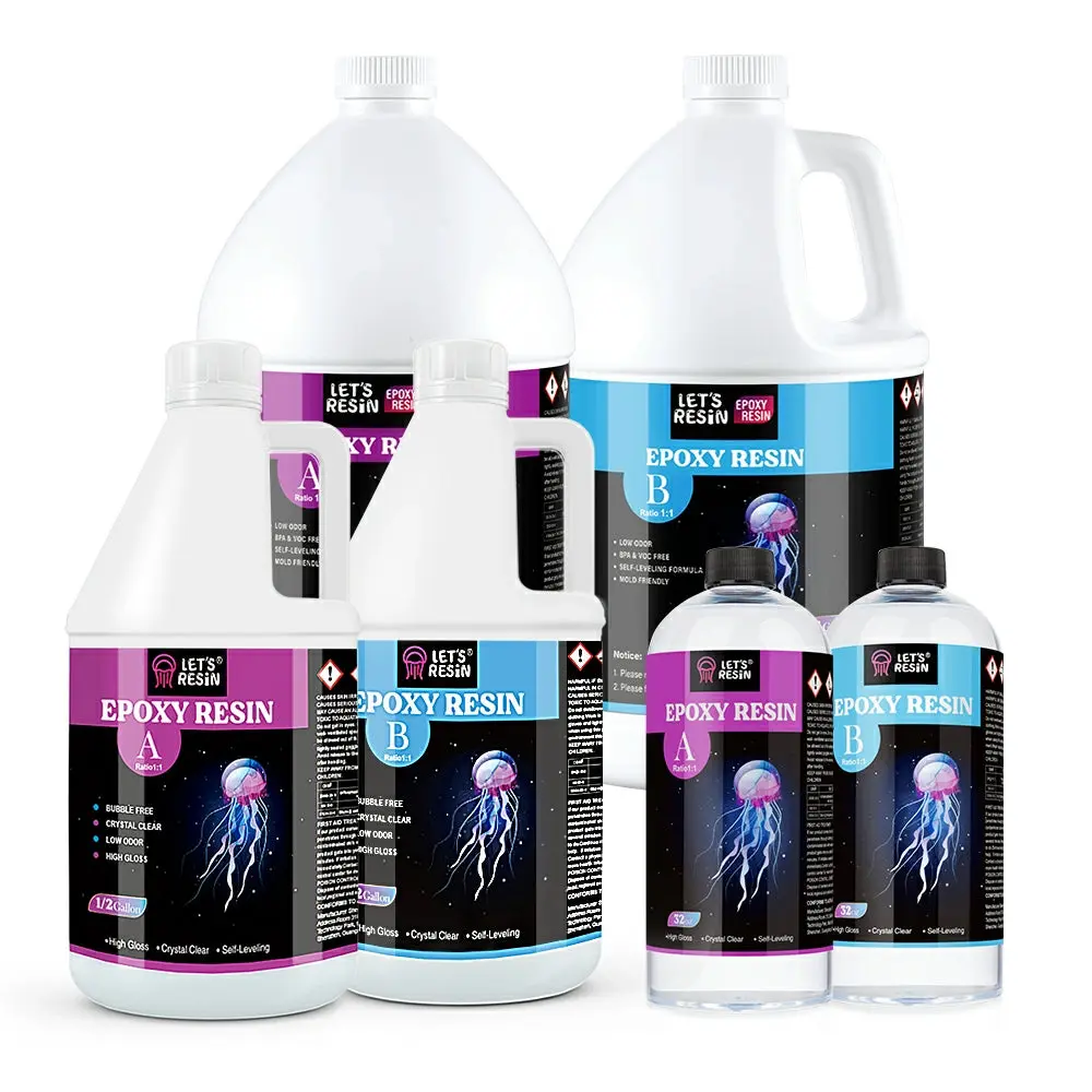 LET'S RESIN Crystal Clear Casting Epoxy Resin Kit, Bubble-Free 2-Part Resin & Hardener, 1:1 Mix for Jewelry, Tumblers, Coasters, Crafts & Art, Pump Dispensers Included with 1 Gallon+ Sizes