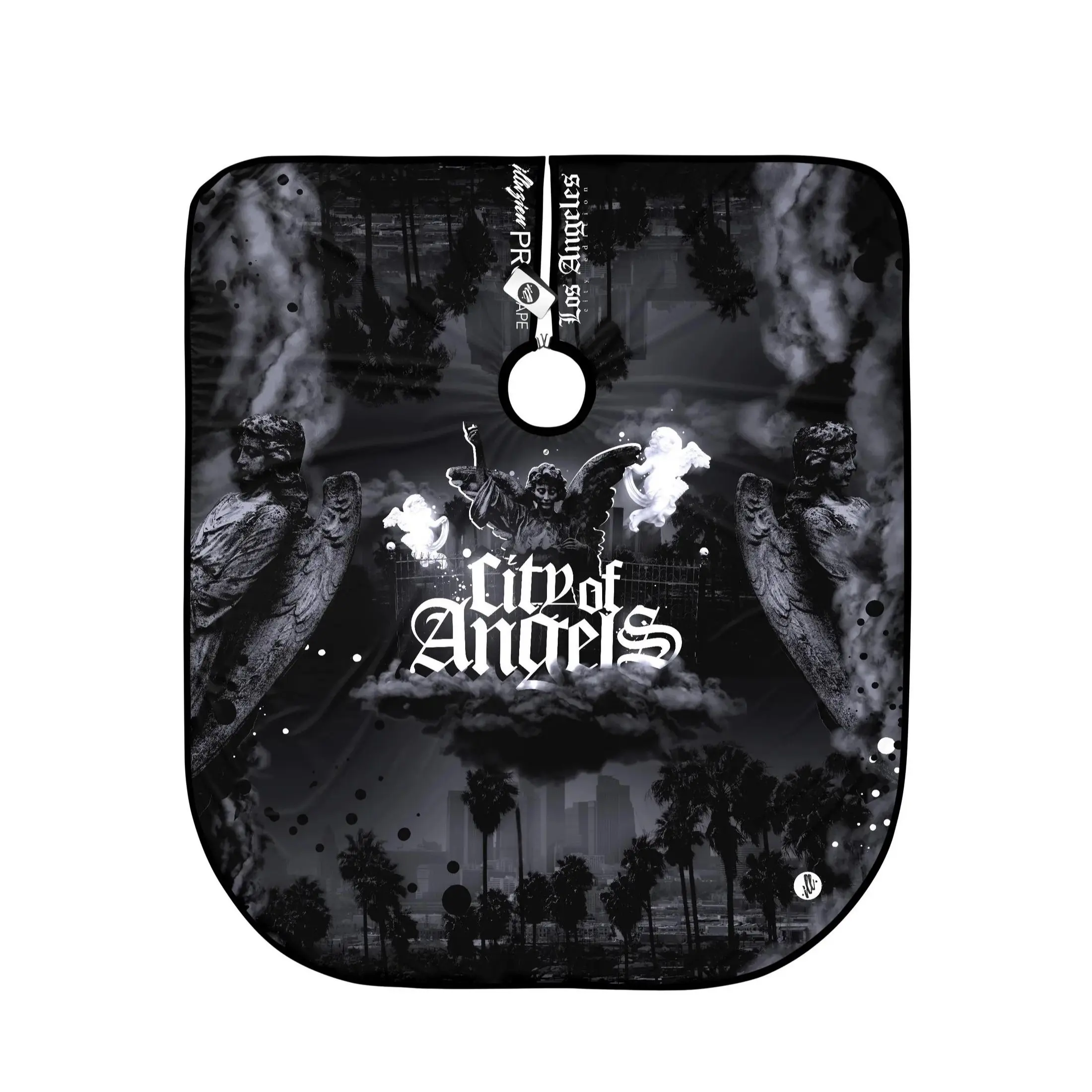 City of Angels PRO Barber Cape | Gothic Angel Hair Cutting Cape | Professional Salon Hair Stylist Cape | Lightweight Haircut Cape | Elastic or Snap Neck