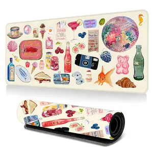 Colorful joyful summer design large-sized gaming mouse pad, disco desktop protection pad, anti-slip rubber lock edge high-definition printing, suitable for computers, laptops, offices, homes, schools, as a gift for family and friends.