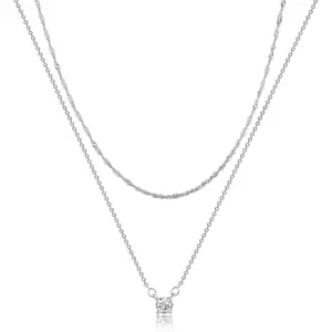 Gold Necklace for Women 14K Gold Silver Plated, Diamond CZ Choker Necklace Set, Dainty Simple Chain Trendy Jewelry Gifts for Her