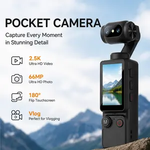 2.5K Digital Vlogging Camera with 32GB Memory Card, 180° Rotating Lens, 1.9" LCD Screen, Compact Video Camera for Travel, Daily Recording & Content Creation