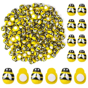 Wooden Bee Shaped Decorations, 100pcs/set Mini Handcrafted Wooden Bee Decorations, DIY Craft Scrapbooking Party Home Wreath Decor Handmade Crafts
