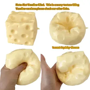 Moldable Squishy Cheese Block Fidget Toy | Slow Rebound Stress Relief Squeeze Ball | Realistic Cheese Splat Ball Toy for Anxiety & ADHD Relief