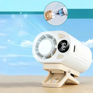 New Multifunctional Umbrella Clip Fan, Digital Display Ice Pack Waist Hanging Fan, Portable Mini Air Cooler Fan for Outdoor Use