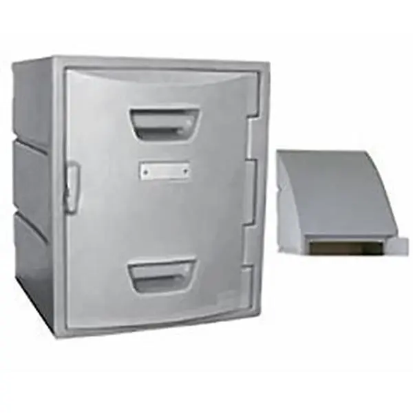 Remcon 15101518001027 Gray Plastic 4-Tier Locker with Sloped Top, 15x15x29 in. Box, Commercial Office Furniture, Four Tier