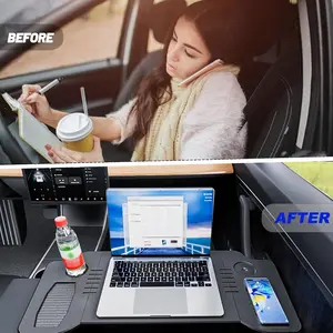 Tesla Model 3/Y Front Seat Folding Table for In-Car Dining Laptop Work & Road Trip Snacks - Foldable Design for Versatile Use