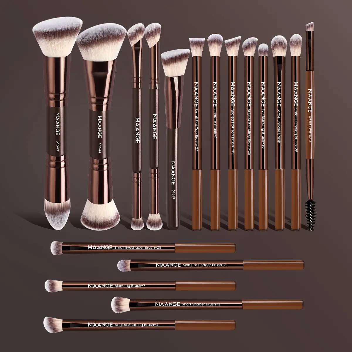 MAANGE 18pcs Professional Makeup Brushes Set, Cosmetic Brush Set, Cosmetics Brushes Set, Foundation Brush Contour Brush Concealer Brush Eyeshadow Brush Smudge Brush Detail Brush Eyebrow Brush Eyeliner Brush, Gift for Beauty Enthusiasts