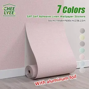 6m Self-Adhesive 3D Flax Pattern Decorative Wall Panel Wallpaper, Foam Insulation Waterproof 3D Wall Sticker, New Design Bedroom Living Room Wallpaper