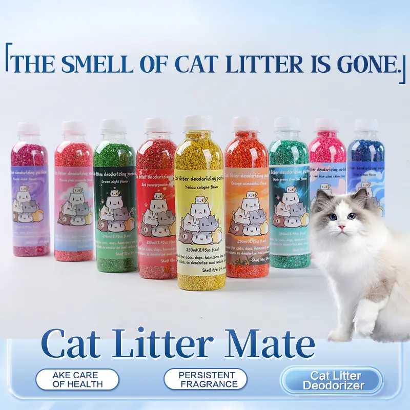 Natural Plant Animal  Pet Deodorizing Granules Litter Pellets, Fresh Scent Cat Litter Box Odor Control, Litter Box Deodorizer, Kitty Litter Deodorizer, Odor Eliminator, Non-Toxic Safe for Small Pets, Ideal Cleaning Supplies